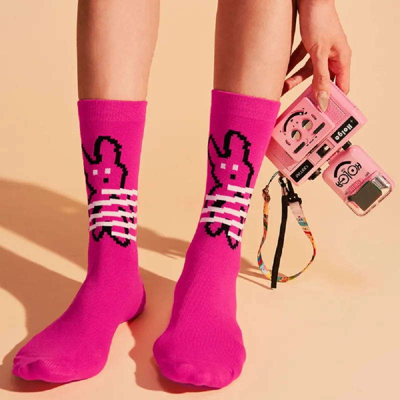 LIFEBEAT Mid Calf Socks Unisex 2 Pack Multicolor-4