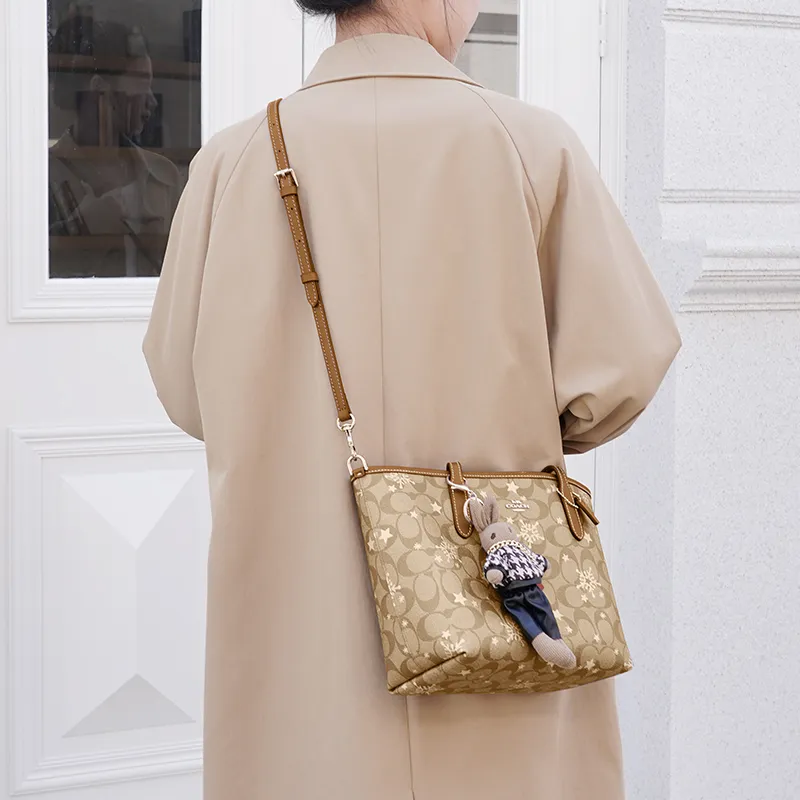 Kim Yeon sha Artificial Leather Bag Strap Women's Milk Tea-9