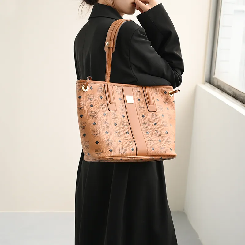 Lan Bao Fan Microfiber Leather Bag Insert Women's Beige/Brown-6