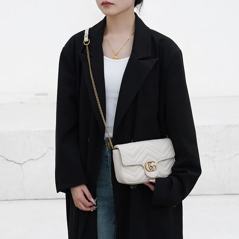 Lan Bao Fan Cow Leather Bag Insert Women's Ecru/Black-22