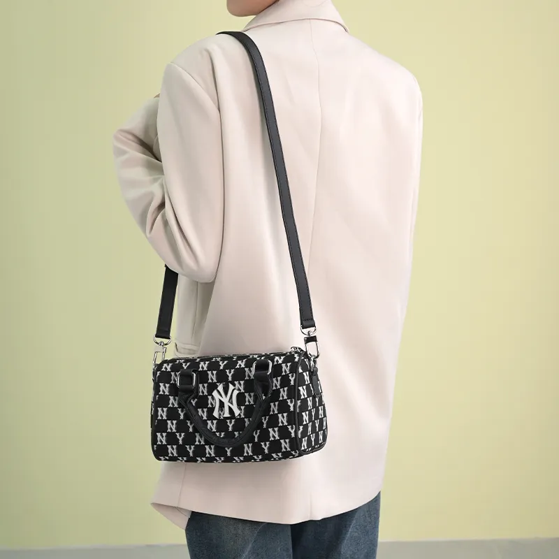 Kim Yeon sha Microfiber, Felt Shoulder Strap, Bag Accessory Unisex Black-4