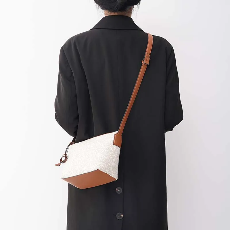 Lan Bao Fan Cow Leather Shoulder Strap Bag Accessory Women's Brown-9