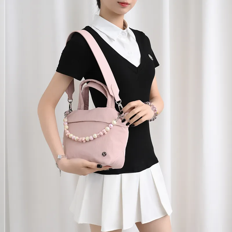 Lan Bao Fan Microfiber Synthetic Leather Bag Strap Women's Pink-12