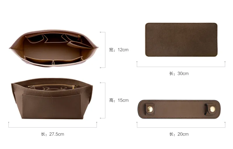 Lan Bao Fan Artificial Leather, Felt Bag Insert Unisex Multicolor-150