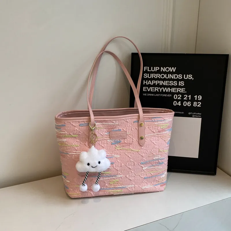 Lan Bao Fan Fabric Tote Handbag, Shoulder Bag Women's Multicolor-14