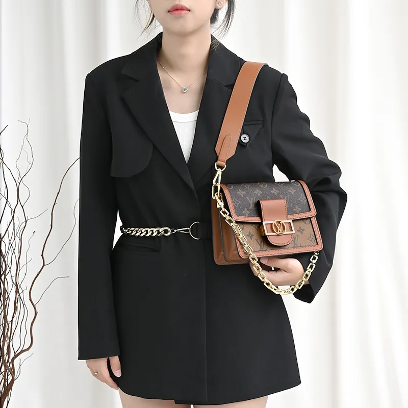 Lan Bao Fan Cow Leather Bag Accessories Women's Brown-5