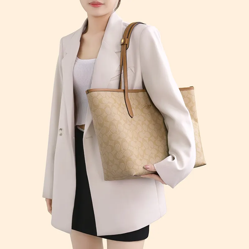 Lan Bao Fan Compatibility COACH Monogram City 33/30 Tote Shopping Bag, Tote DuPont Paper Bag Insert Unisex Multicolor-3