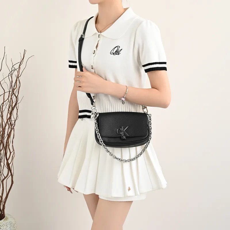 Lan Bao Fan Microfiber, Polyurethane Bag Strap Women's Black-4