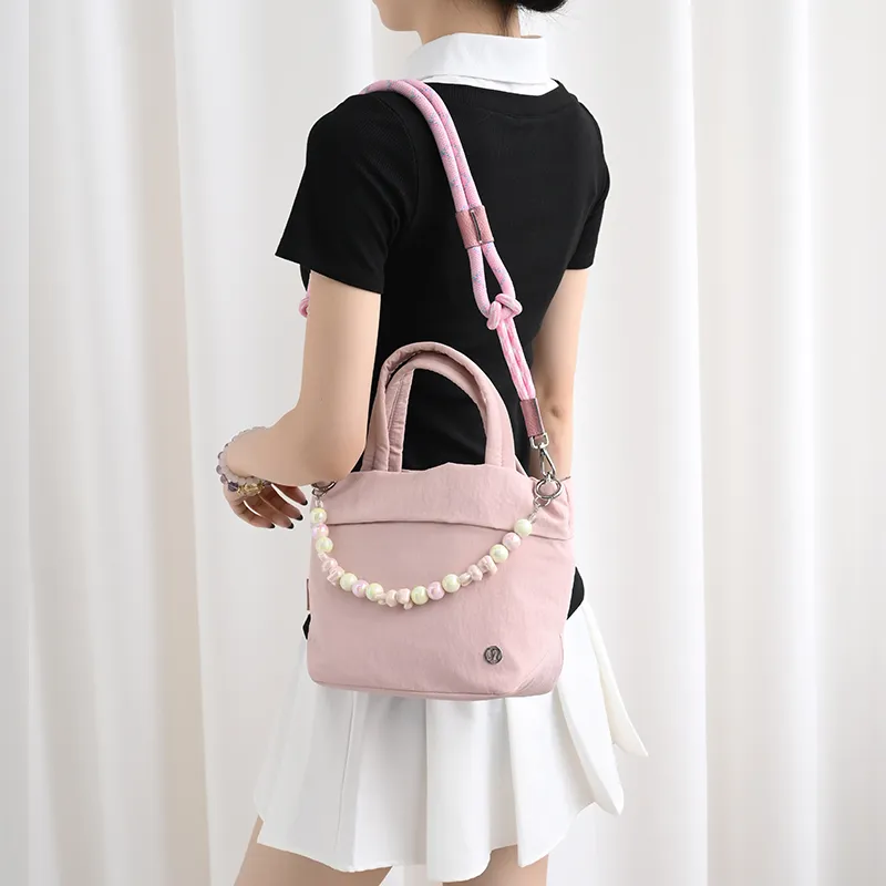 Lan Bao Fan Microfiber Synthetic Leather Bag Strap Women's Pink-4