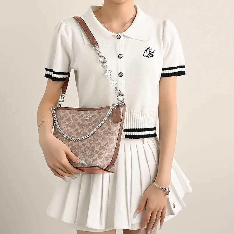 Lan Bao Fan Alloy Metal Bag Accessory Bag Strap Women's Gold/Silver-47