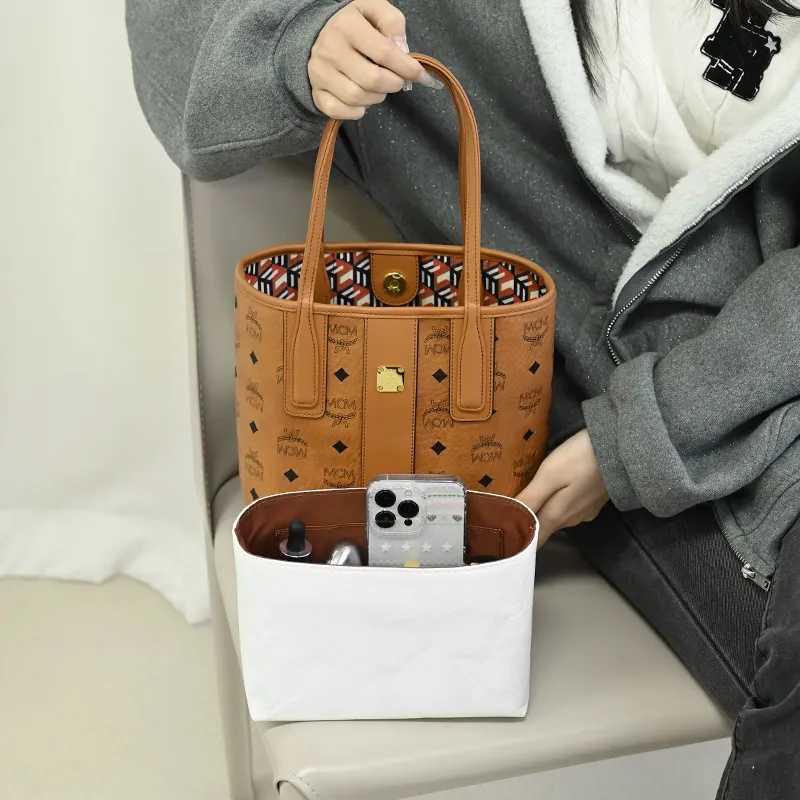 Lan Bao Fan Metal, DuPont Paper Liner, Alloy Extender Chain Bag Accessory Brown-16