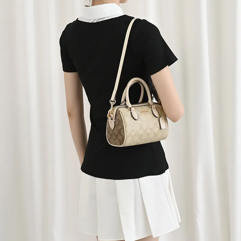 Lan Bao Fan Microfiber Polyurethane Fashion Versatile Shoulder Strap Bag Strap Women's Milk White/Black-19