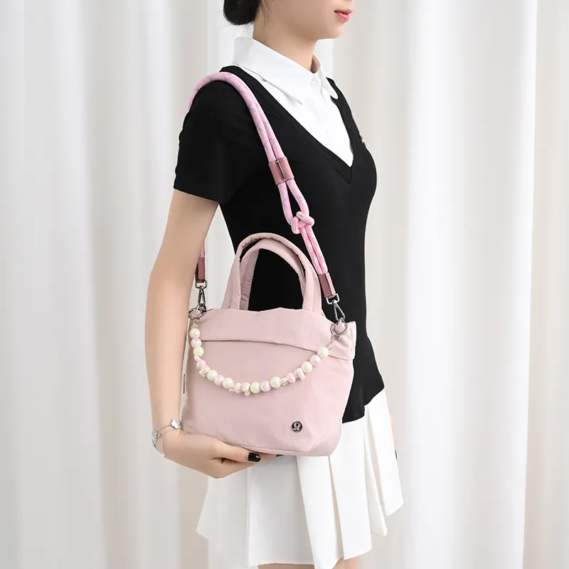 Lan Bao Fan Microfiber Synthetic Leather Bag Strap Women's Pink-3