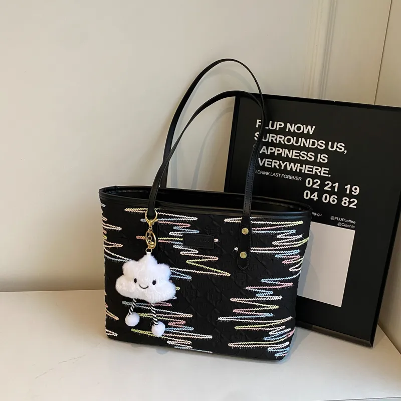 Lan Bao Fan Fabric Tote Handbag, Shoulder Bag Women's Multicolor-8