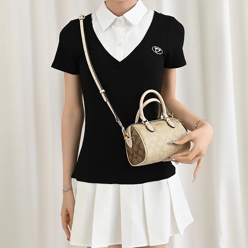Lan Bao Fan Microfiber Polyurethane Fashion Versatile Shoulder Strap Bag Strap Women's Milk White/Black-23