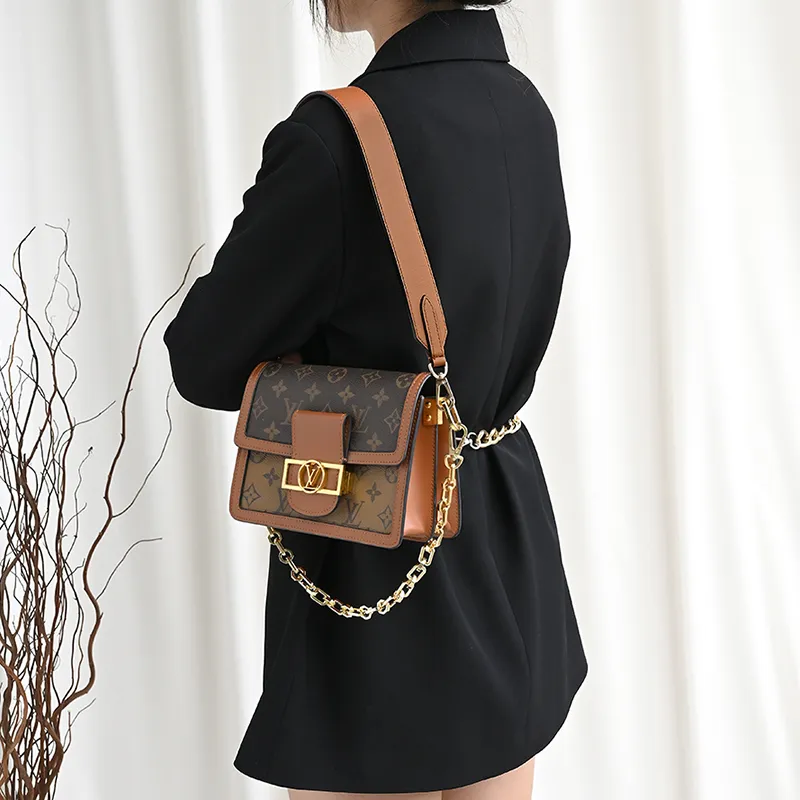 Lan Bao Fan Cow Leather Bag Accessories Women's Brown-4