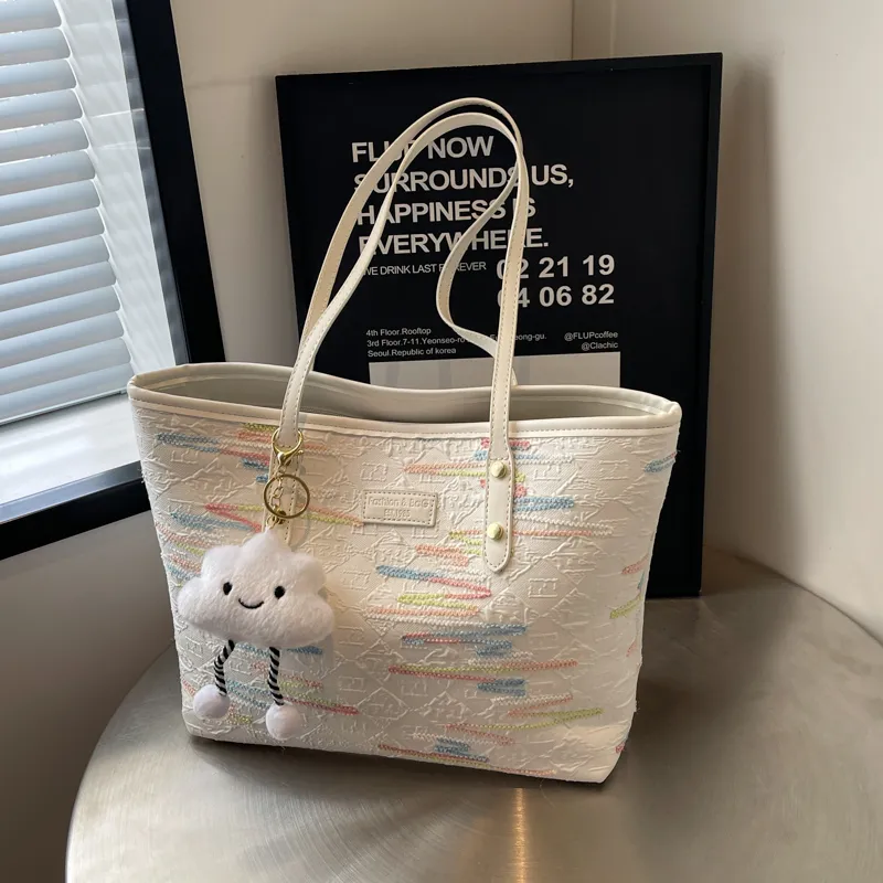 Lan Bao Fan Fabric Tote Handbag, Shoulder Bag Women's Multicolor-3