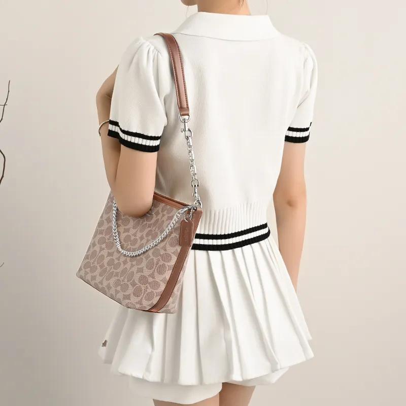 Lan Bao Fan Alloy Metal Bag Accessory Bag Strap Women's Gold/Silver-69
