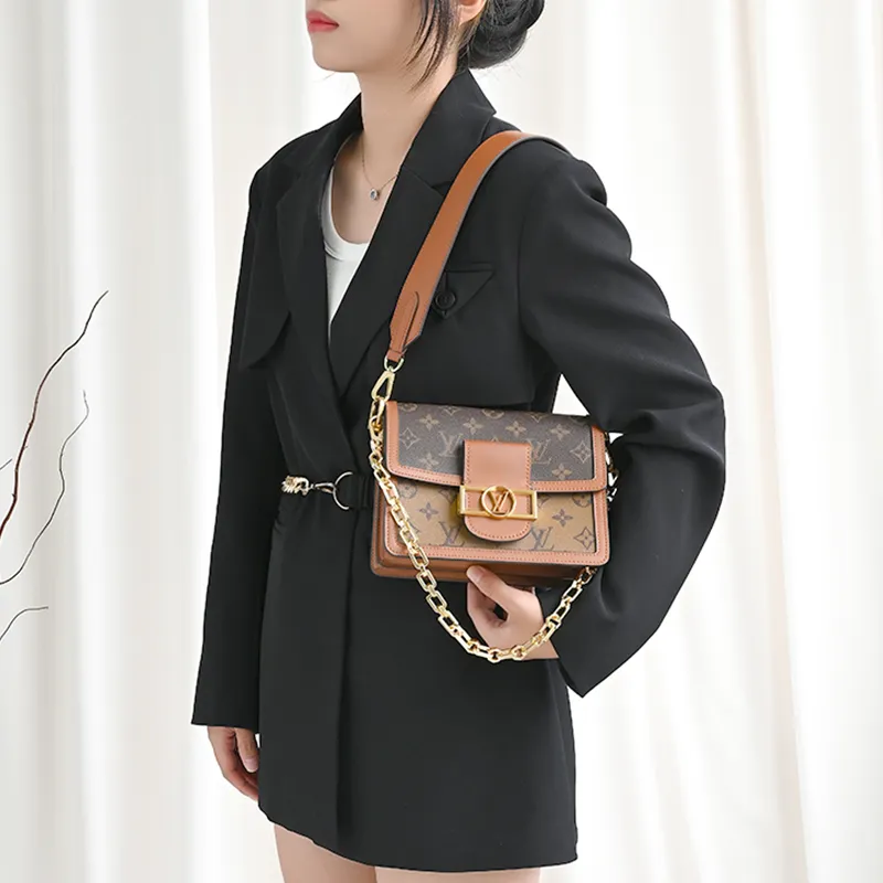 Lan Bao Fan Cow Leather Bag Accessories Women's Brown-6