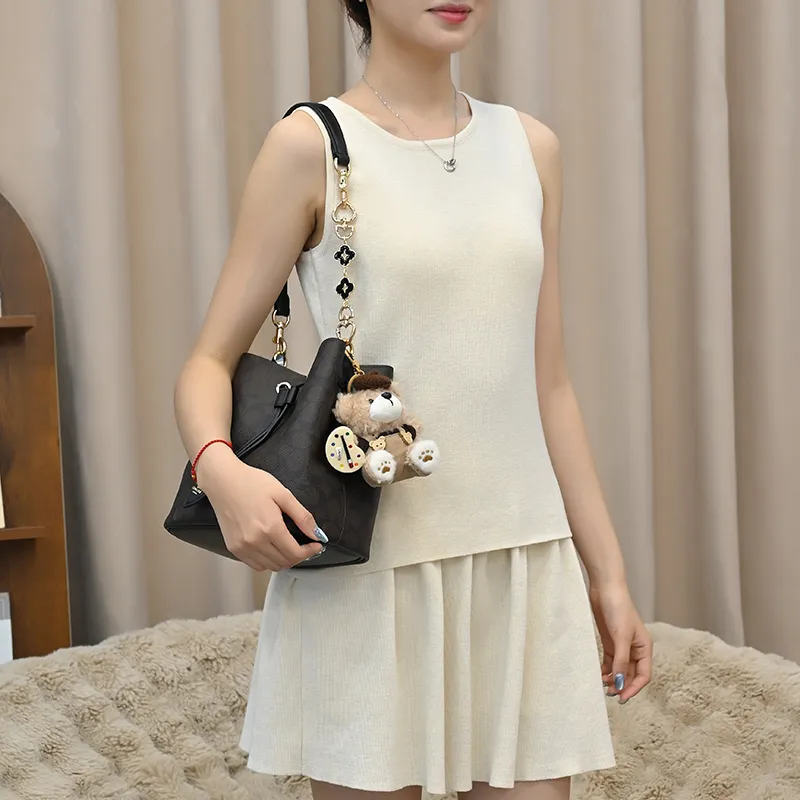 Lan Bao Fan Microfiber Alloy Bag Accessory Women's Gold-2