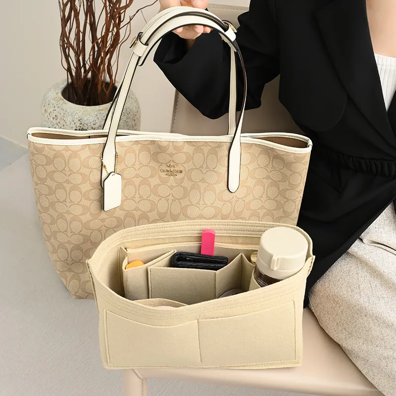 Lan Bao Fan Microfiber Felt Bag Accessories Women's Ecru-3