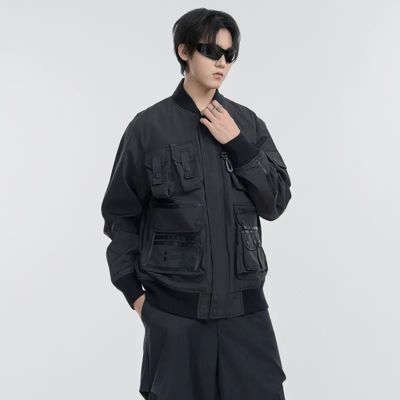 VIP Multi Pocket Tactical Flight Jacket Unisex Black-6