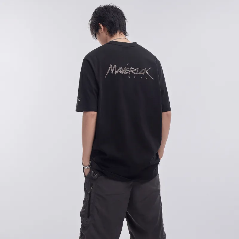 VIP Dart Embroidery Badge Short Sleeved T Shirts Unisex Black-8