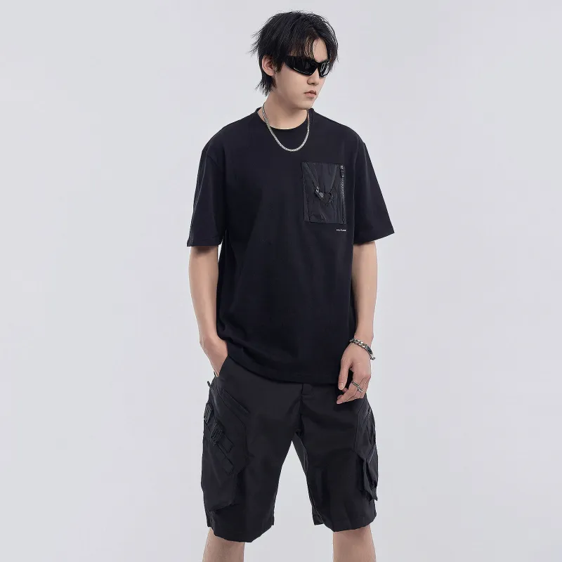 VIP Workwear 3D Effect Pocket Loose Fit Mountain Series Short Sleeved T Shirts Unisex Black-6