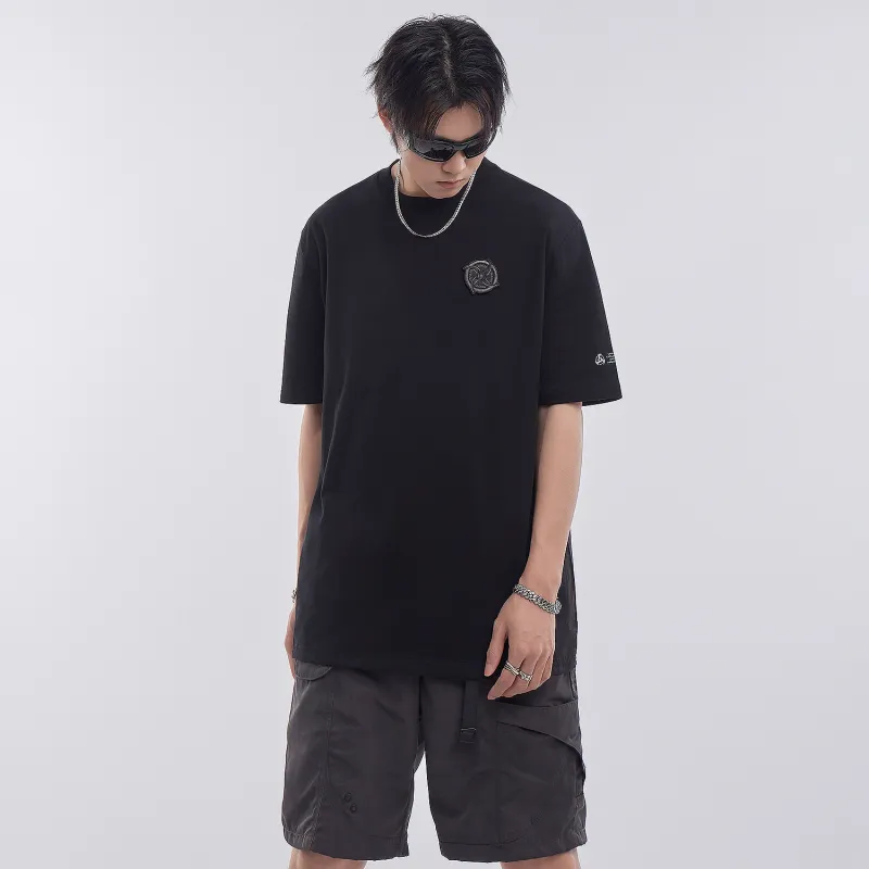 VIP Dart Embroidery Badge Short Sleeved T Shirts Unisex Black-6