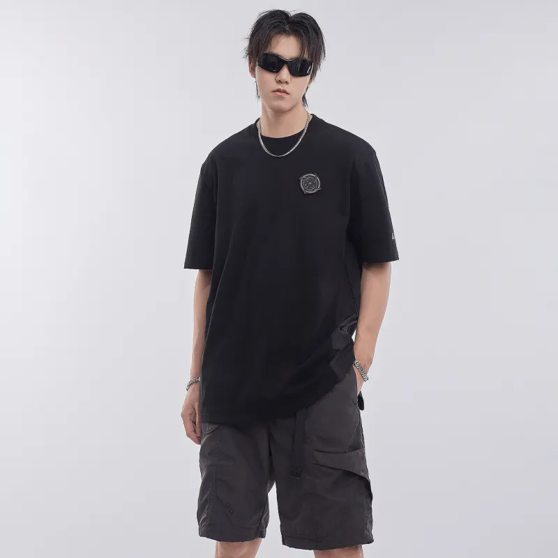 VIP Dart Embroidery Badge Short Sleeved T Shirts Unisex Black-4