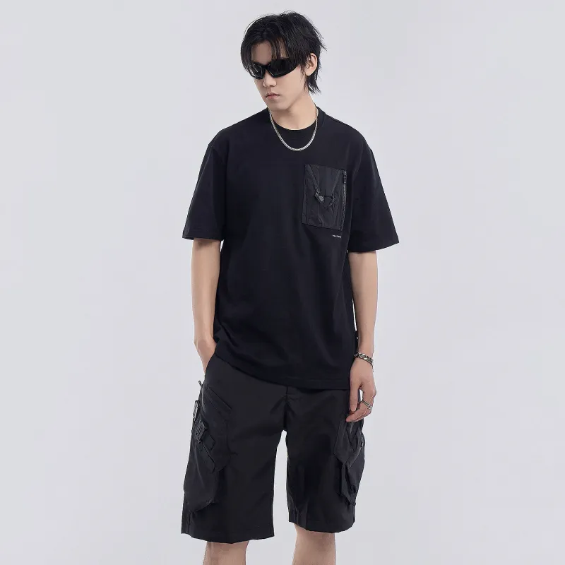 VIP Workwear 3D Effect Pocket Loose Fit Mountain Series Short Sleeved T Shirts Unisex Black-4