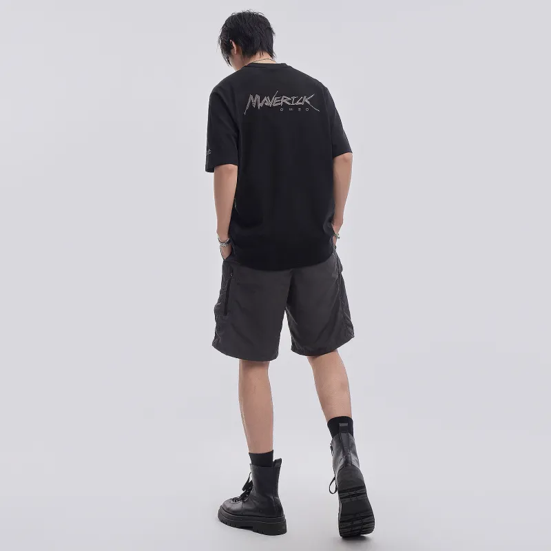 VIP Dart Embroidery Badge Short Sleeved T Shirts Unisex Black-3