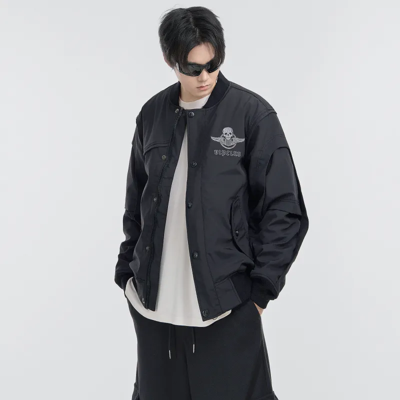 VIP Embroidery Workwear Multi Pocket Baseball Collar Padded And Thickened Puffer Jacket Coat Unisex Black-3