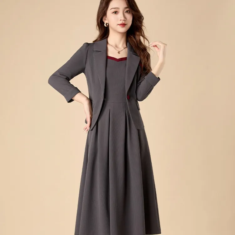 Mylan Two Piece Skirt Sets Women's Gray-3