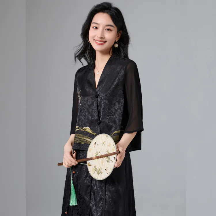 Mylan Two Piece Skirt Sets Women's Black-3