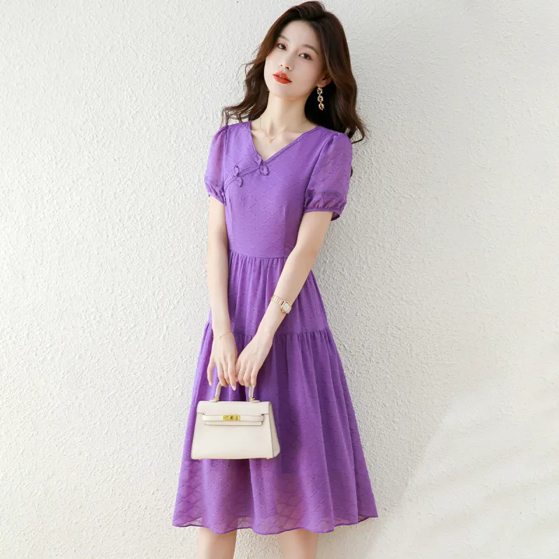 Mylan SS24 Short Sleeved Dresses Women's Purple-6