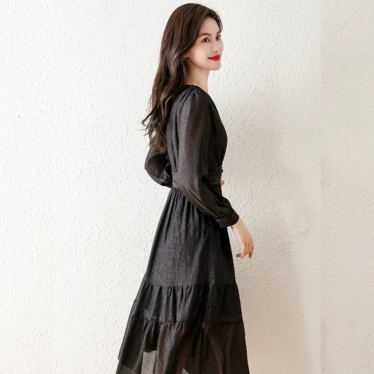 Mylan Long Sleeved Dress Women's Black-3