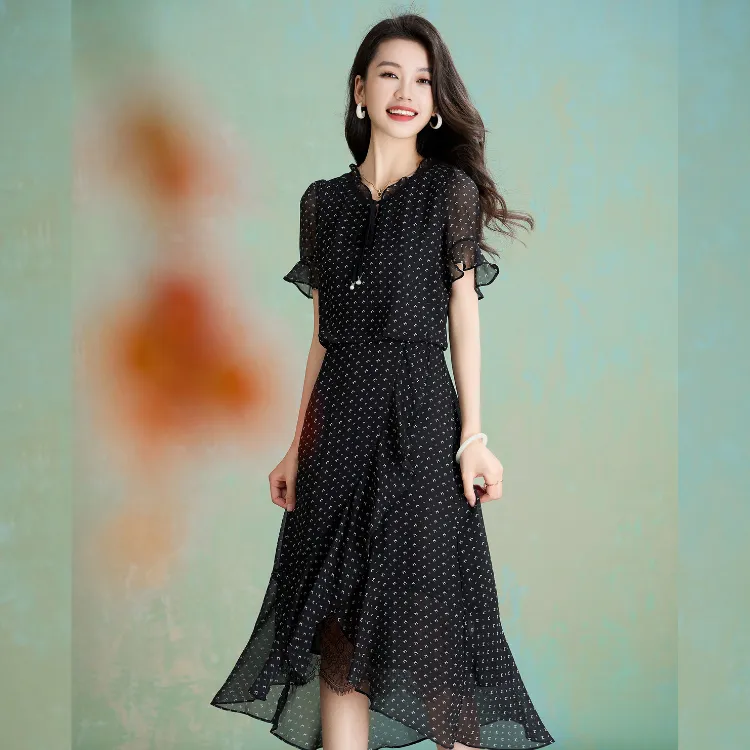 Mylan Short Sleeved Dresses Women's Black-3