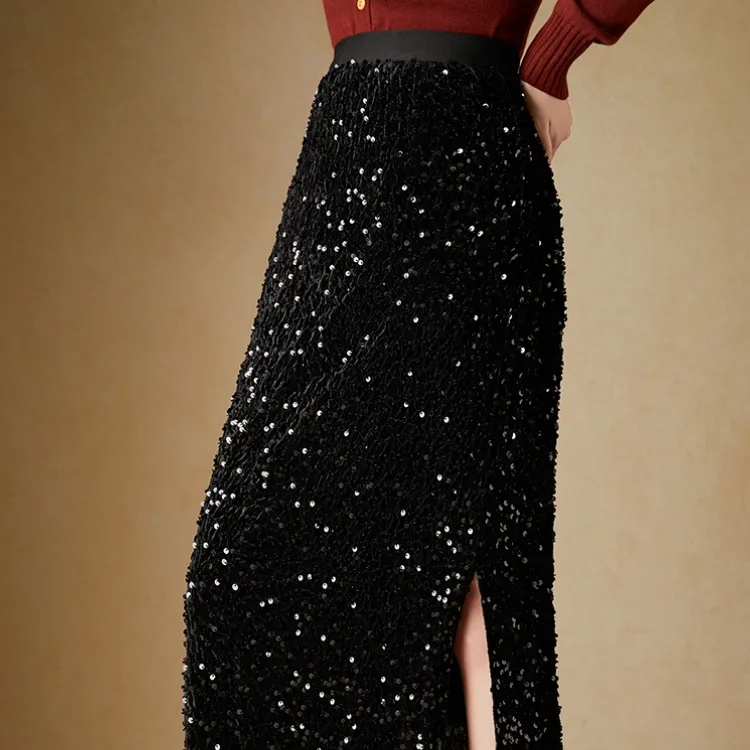 Mylan Casual Long Skirt Women's Black-4