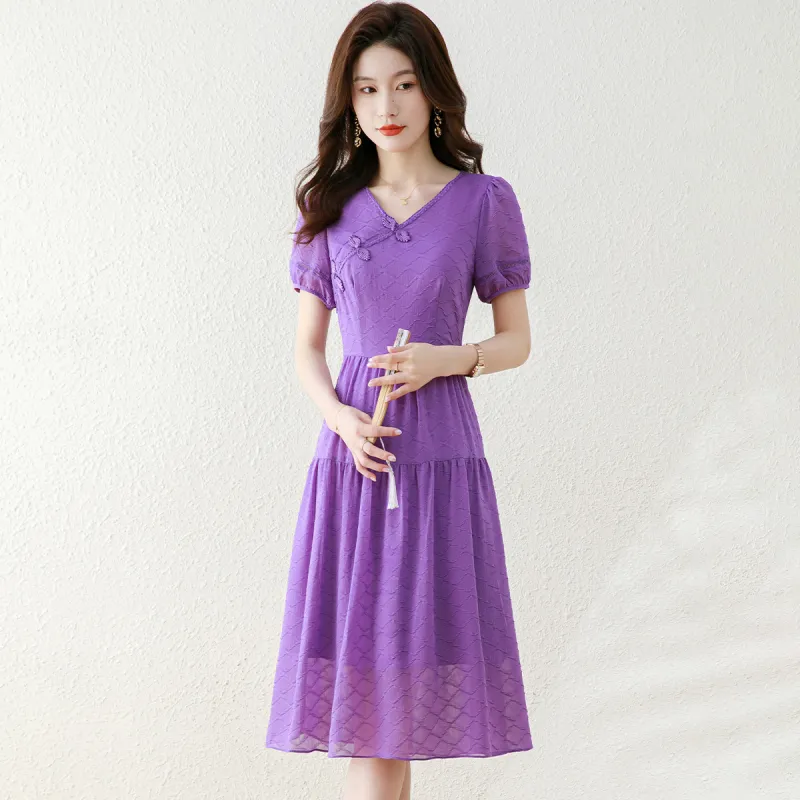 Mylan SS24 Short Sleeved Dresses Women's Purple-7