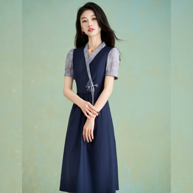 Mylan Short Sleeved Dresses Women's Navy Blue-5