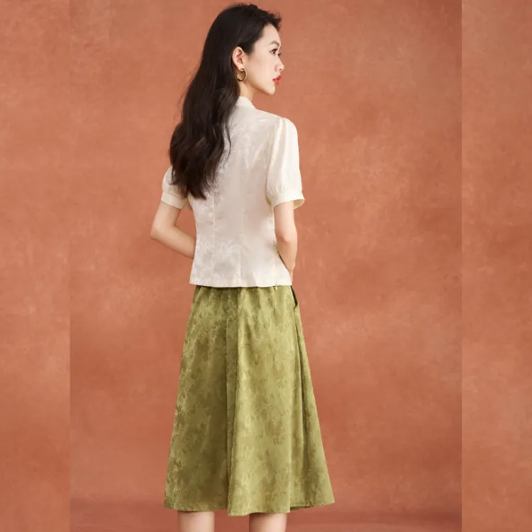 Mylan Two Piece Skirt Sets Women's Green-3