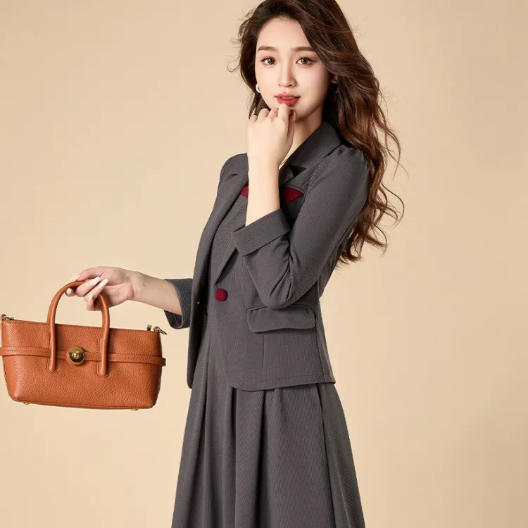 Mylan Two Piece Skirt Sets Women's Gray-6