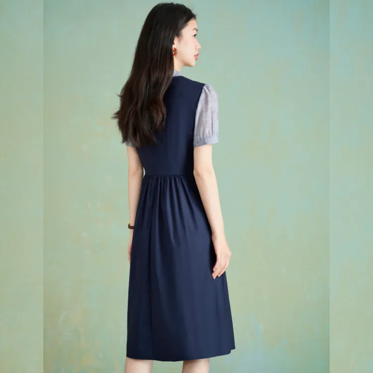 Mylan Short Sleeved Dresses Women's Navy Blue-3