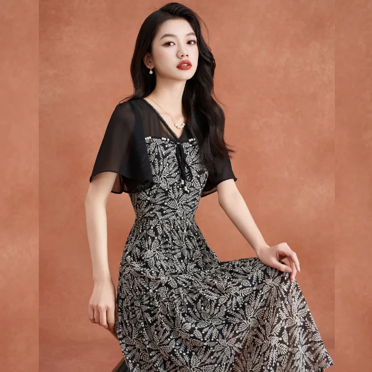 Mylan Short Sleeved Dresses Women's Black-2