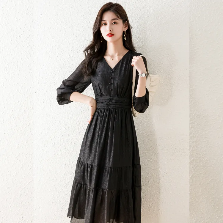 Mylan Long Sleeved Dress Women's Black-6