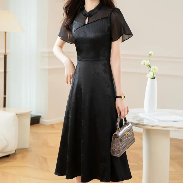 Mylan Short Sleeved Dresses Women's Black-1