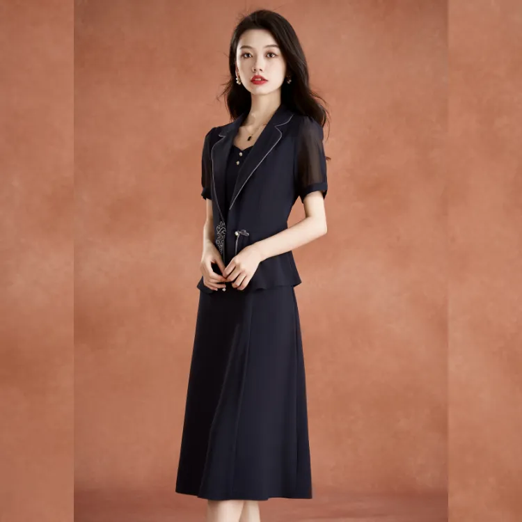 Mylan Skirt Set Women's Navy Blue-4