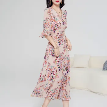 Mylan Long Sleeved Dresses Women's Apricot Base Flower