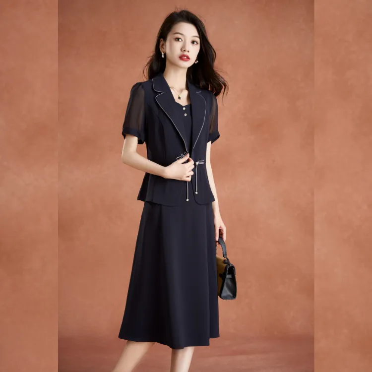 Mylan Skirt Set Women's Navy Blue-6